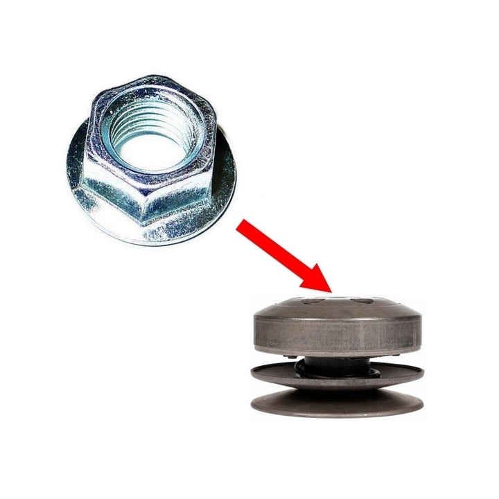 Nakrętka tylnego sprzęgła gwint M10 do skutera Romet 727 50 4T ECO JOY Komfort