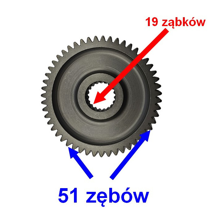 Tryb tylnej przekładni 51 z. do skutera Romet 727 50 4T ECO JOY Komfort - zębatka