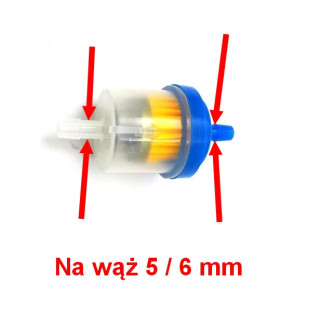 Filtr paliwa 5 / 6 mm z magnesem do skutera Romet 727 50 4T ECO JOY Komfort